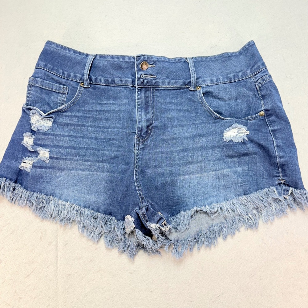 Denim Shorts Distressed Frayed Hem Jean Shorts Trendy Casual 2XL, comfy, Fashion